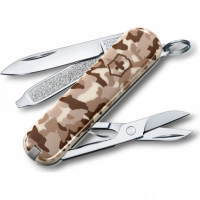 Нож перочинный Victorinox CLASSIC, сталь X55CrMo14, рукоять Cellidor®, песочный камуфляж купить в Смоленске