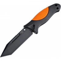 Нож с фиксированным клинком Hogue EX-F02 Black Tanto, сталь A2 Tool Steel, рукоять термопластик GRN, чёрно-оранжевый купить в Смоленске