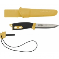 Нож с фиксированным лезвием Morakniv Companion Spark Black Yellow, сталь Sandvik 12C27, рукоять резина/пластик купить в Смоленске