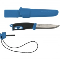 Нож с фиксированным лезвием Morakniv Companion Spark (S) Blue, сталь Sandvik 12C27, рукоять резина/пластик купить в Смоленске