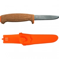 Нож с фиксированным лезвием Morakniv Floating Serrated Knife, сталь Sandvik 12C27, рукоять пробковая купить в Смоленске