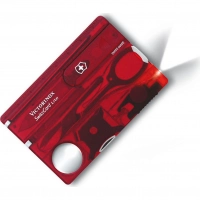 Швейцарская карта Victorinox SwissCard Lite, сталь X50CrMoV15, рукоять ABS-пластик, полупрозрачный красный купить в Смоленске