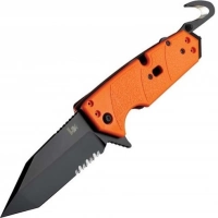 Складной нож Hogue Elishewitz Karma Tanto, клинок черный, сталь 154CM, рукоять оранжевый G10 купить в Смоленске