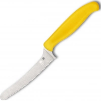 Универсальный кухонный нож Spyderco Z-Cut Serrated Offset Kitchen, сталь CTS™ — BD1 Alloy, рукоять желтый полипропилен купить в Смоленске