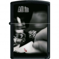 Зажигалка ZIPPO All In, латунь с покрытием Black Matte, чёрная, матовая, 36x12x56 мм купить в Смоленске