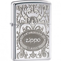 Зажигалка ZIPPO American Classic, латунь с покрытием High Polish Chrome, серебристый, 36х12×56 мм купить в Смоленске