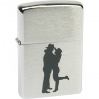 Зажигалка ZIPPO Cowboy Couple Brushed Chrome, латунь, ник.-хром. покр., серебр., матов., 36х56х12 мм купить в Смоленске