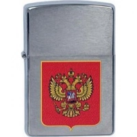 Зажигалка ZIPPO Герб России, латунь с  покрытием Brushed Chrome, серебристый, матовая, 36х12×56 мм купить в Смоленске