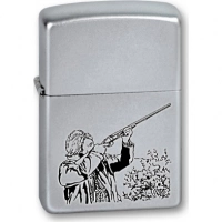 Зажигалка ZIPPO Hunter, с покрытием Satin Chrome™, латунь/сталь, серебристая, матовая, 36x12x56 мм купить в Смоленске