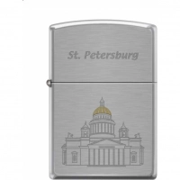 Зажигалка ZIPPO Исакиевский собор, с покрытием Brushed Chrome купить в Смоленске