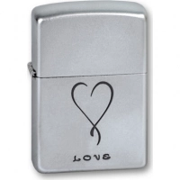 Зажигалка ZIPPO Love Satin Chrome, латунь с никеле-хромовым покрыт., серебр., матовая, 36х56х12 мм купить в Смоленске