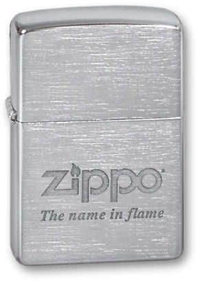 Зажигалка ZIPPO Name in flame, латунь с покрытием Brushed Chrome, серебристый, матовая, 36х12x56 мм