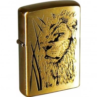 Зажигалка ZIPPO Proud Lion Brushed Brass, латунь, золотистый, матовая, 36х56х12 мм купить в Смоленске