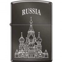 Зажигалка ZIPPO Собор Василия Блаженного, с покрытием Black Ice®, латунь/сталь , чёрная, 36x12x56 мм купить в Смоленске