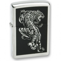 Зажигалка ZIPPO Tigre Satin Chrome, латунь с ник.-хром. покрыт., серебр., матовая, 36х56х12 мм купить в Смоленске