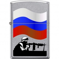 Зажигалка ZIPPO Защитник Отечества, латунь/сталь с покрытием Street Chrome™, серебристая, 36x12x56мм купить в Смоленске